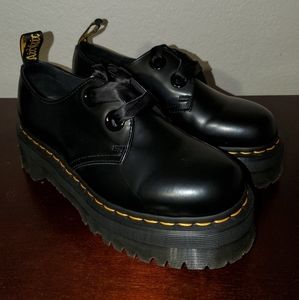 DR MARTENS HOLLY WOMEN'S LEATHER PLATFORM SHOES